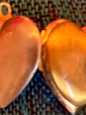 Gold Tone Heart Locket Pendant - Warm Metallic